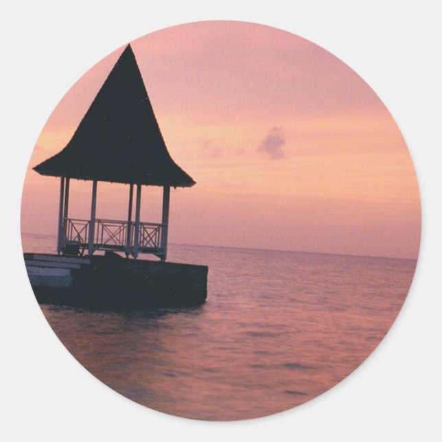 Adesivo Redondo Sunset jamaicano (Frente)