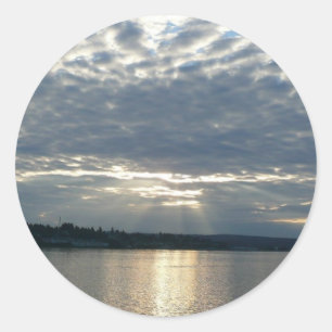Adesivo Redondo Sunset na Colúmbia Britânica e Canadiana