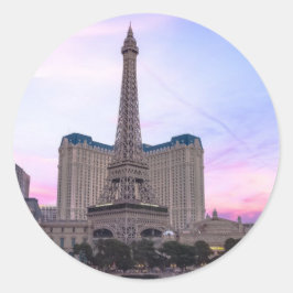 Adesivo Redondo Sunset Paris Las Vegas Tour Eiffel Fake