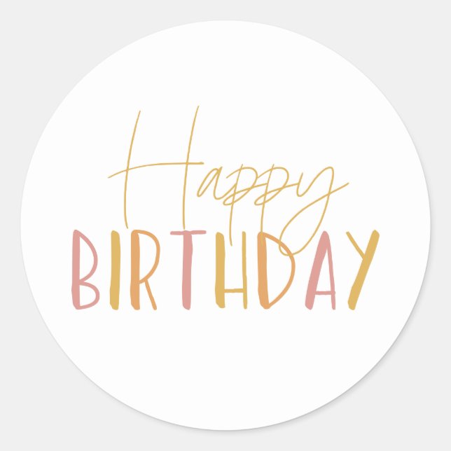 Adesivo Redondo Sunshine Birthday Feliz Aniversário Cupcake Topper (Frente)