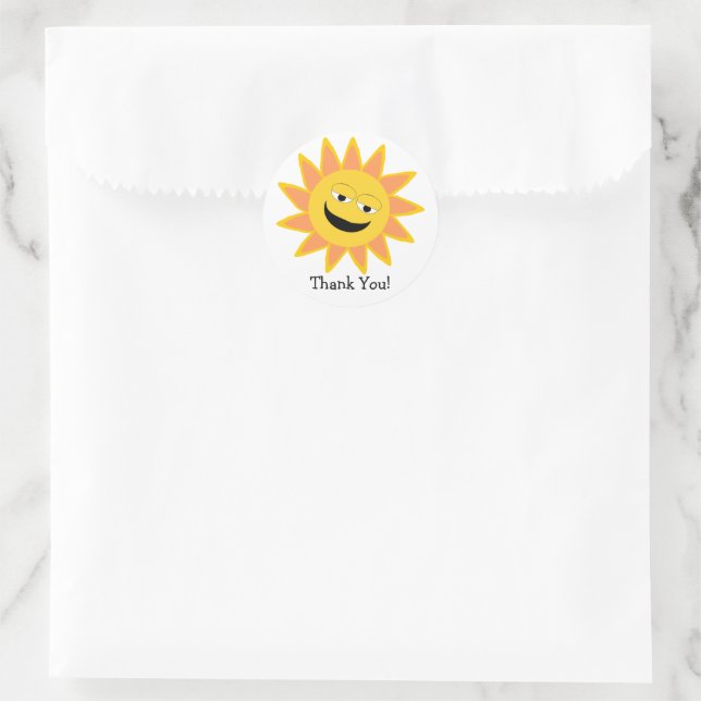 Adesivo Redondo Sunshine Design Obrigado (Bolsa)
