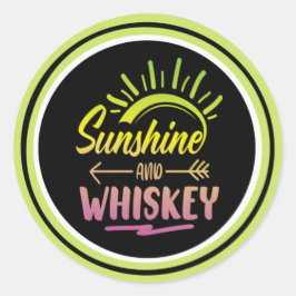Adesivo Redondo Sunshine e Whiskey Sticker