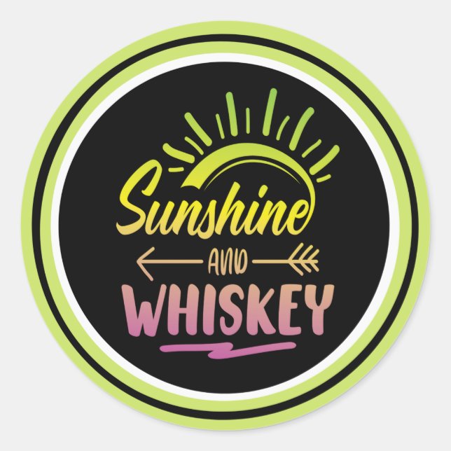 Adesivo Redondo Sunshine e Whiskey Sticker