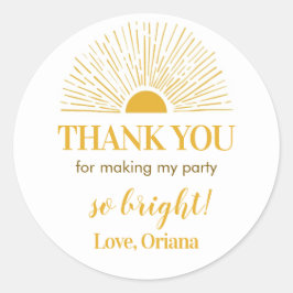 Adesivo Redondo Sunshine Sticker Rotula Chá de fraldas de Aniversá