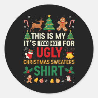 Adesivo Redondo Suores De Natal Muito Feios E Engraçados Homens De