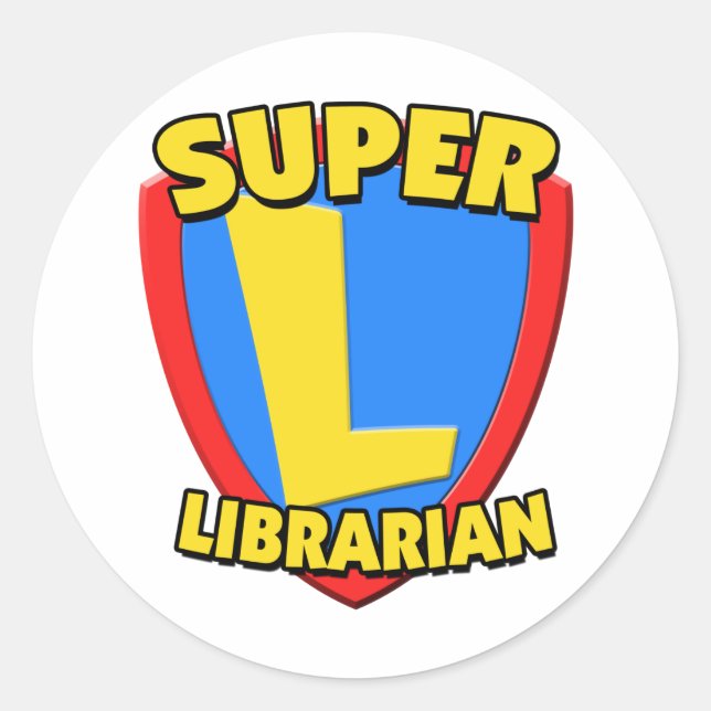Adesivo Redondo Super Bibliotecário (Frente)