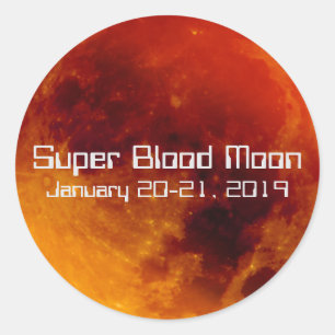 Adesivo Redondo Super Blood Moon Eclipse 2019
