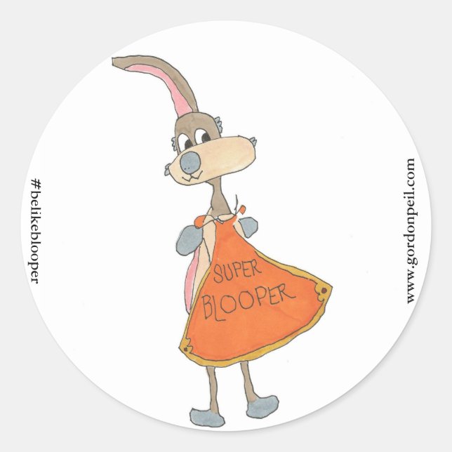 Adesivo Redondo Super Blooper Classic Round Sticker (Frente)