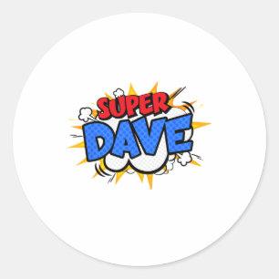 Adesivo Redondo Super Dave Funny Quic Dia de os pais Persona