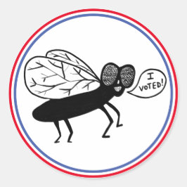 Adesivo Redondo Super Fly diz que VOTEI! Azul branco vermelho