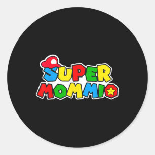 Adesivo Redondo Super Gamer Mommio Women Day Para Mães De Marido