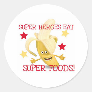 Adesivo Redondo Super Heroes EAT Super Comidas