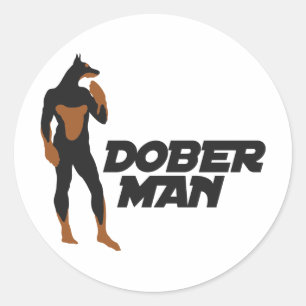 Adesivo Redondo Super-herói 2 do DoberMan