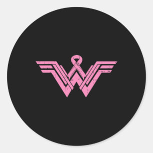 Adesivo Redondo Super-herói Fita Rosa Fita Sensibilização para o C