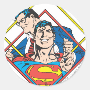 Adesivo Redondo Super-Homem/Clark Kent
