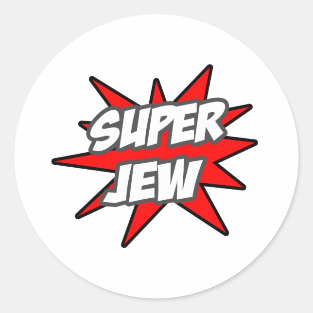 Adesivo Redondo Super judeu (Frente)