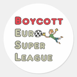 Adesivo Redondo Super Liga Europeia de Boicote