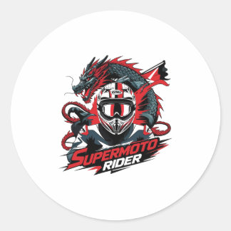Adesivo Redondo Super Moto Rider � Motocicleta