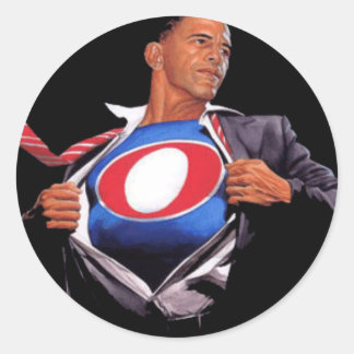Adesivo Redondo Super Obama Sticker