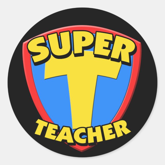 Adesivo Redondo Super Professor Sticker (Frente)