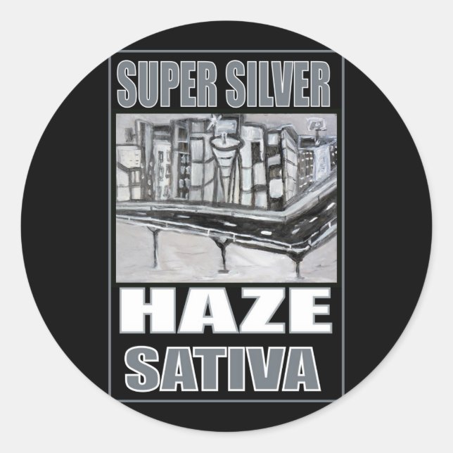 ADESIVO REDONDO SUPER SILVER HAZE SATIVA (Frente)