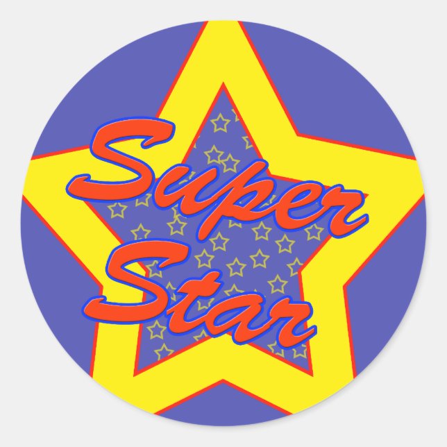 Adesivo Redondo Super Star Sticker (Frente)
