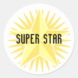 Adesivo Redondo Super Star Sticker Dourado