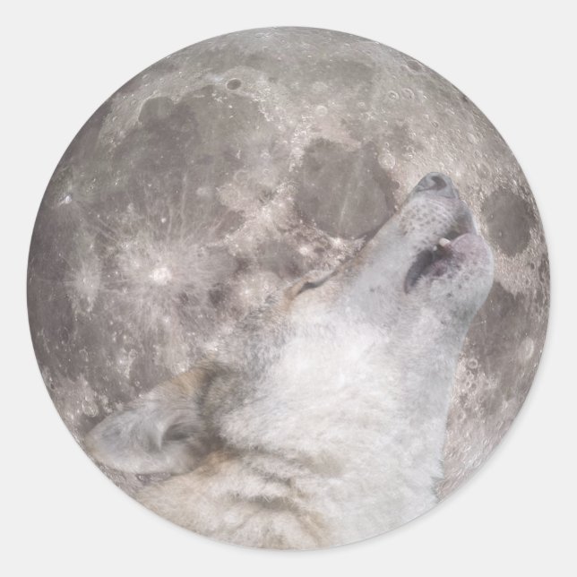 Adesivo Redondo Super Wolf Moon (Frente)