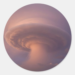 Adesivo Redondo Supercélula de Tempestade Gigantesca Nuvem de Cogu