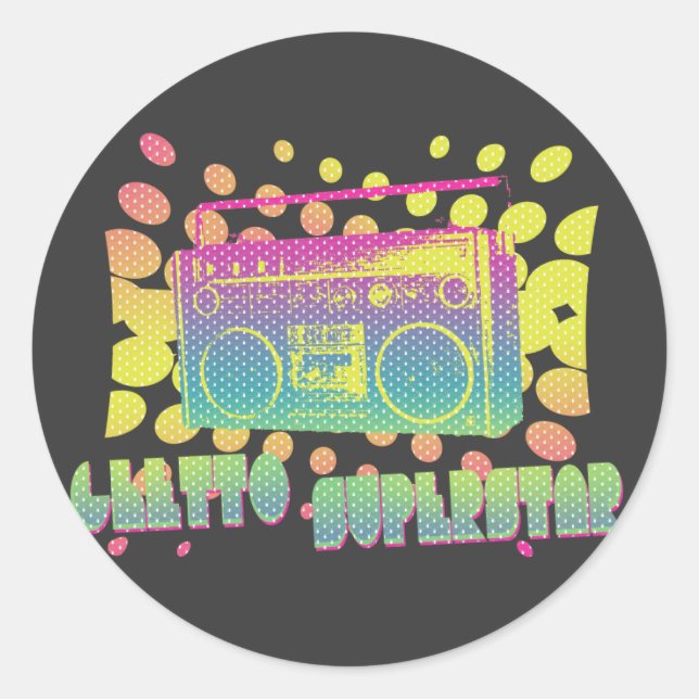 Adesivo Redondo Superestrela do gueto (Frente)