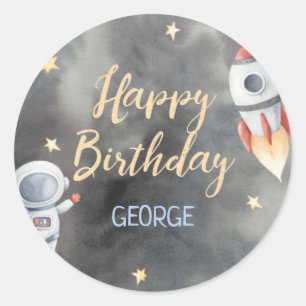 Adesivo Redondo Superfície do Cupcake de Entrega do Espaço Astrona