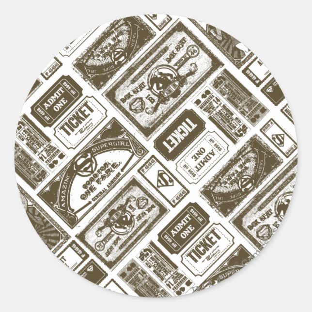 Adesivo Redondo Supergirl Admite Um Padrão Castanho (Frente)