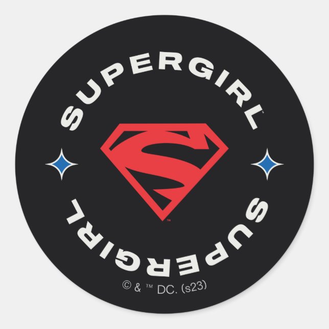 Adesivo Redondo Supergirl Age de Heroes Circle S-Shield (Frente)