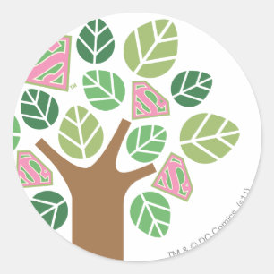 Adesivo Redondo Supergirl All Natural Tree