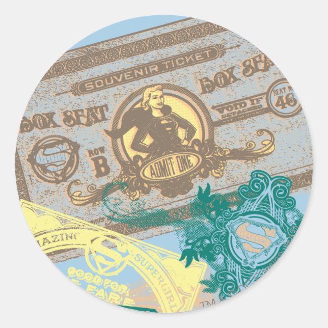 Adesivo Redondo Supergirl Box Seat Blue (Frente)