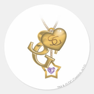 Adesivo Redondo Supergirl Dourado Locket