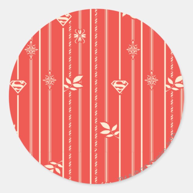 Adesivo Redondo Supergirl Leaf Pattern Red (Frente)