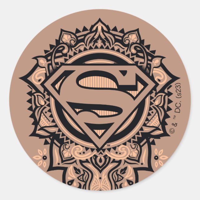 Adesivo Redondo Supergirl Mandala Graphic (Frente)