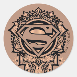 Adesivo Redondo Supergirl Mandala Graphic