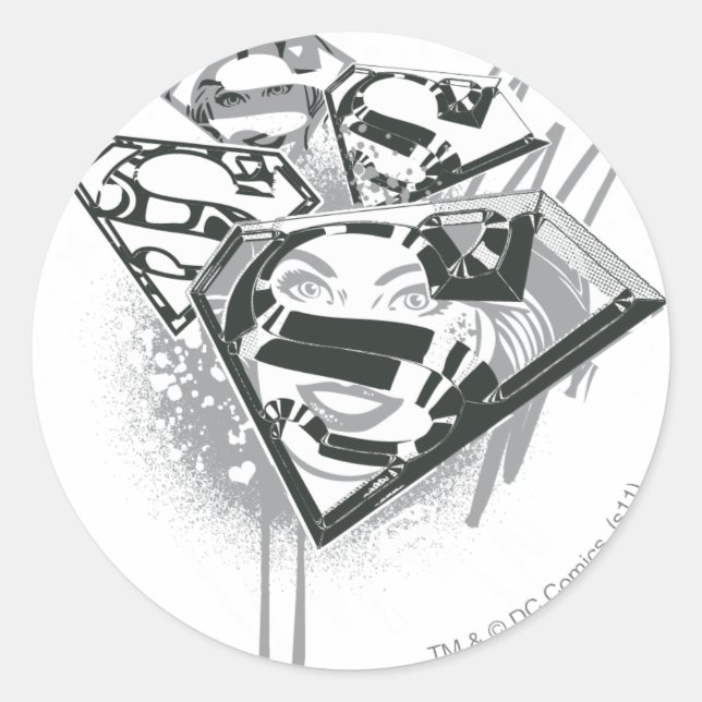 Adesivo Redondo Supergirl Mantenha-o fresco 1 (Frente)