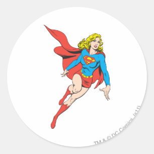 Adesivo Redondo Supergirl no movimento