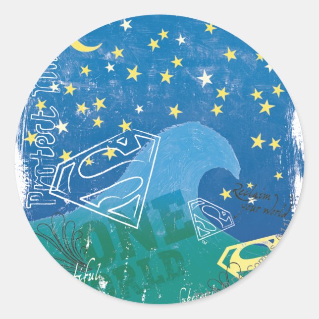 Adesivo Redondo Supergirl One World (Frente)