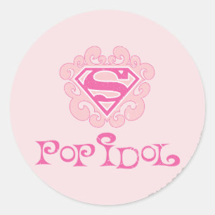 Adesivo Redondo Supergirl Pop Idol