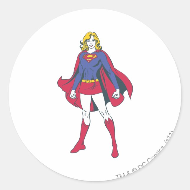 Adesivo Redondo Supergirl Pose 2 (Frente)