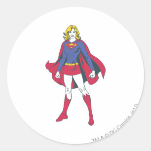 Adesivo Redondo Supergirl Pose 2