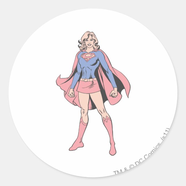 Adesivo Redondo Supergirl Pose 3 (Frente)