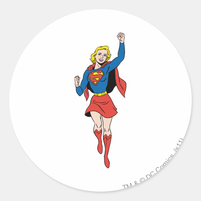 Adesivo Redondo Supergirl Pose 4 (Frente)
