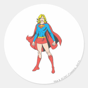 Adesivo Redondo Supergirl Pose 5