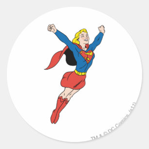 Adesivo Redondo Supergirl Pose 6