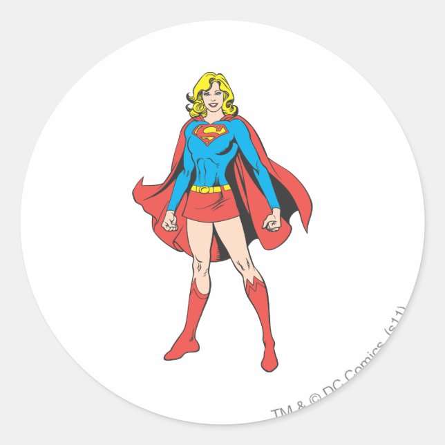 Adesivo Redondo Supergirl Poses (Frente)